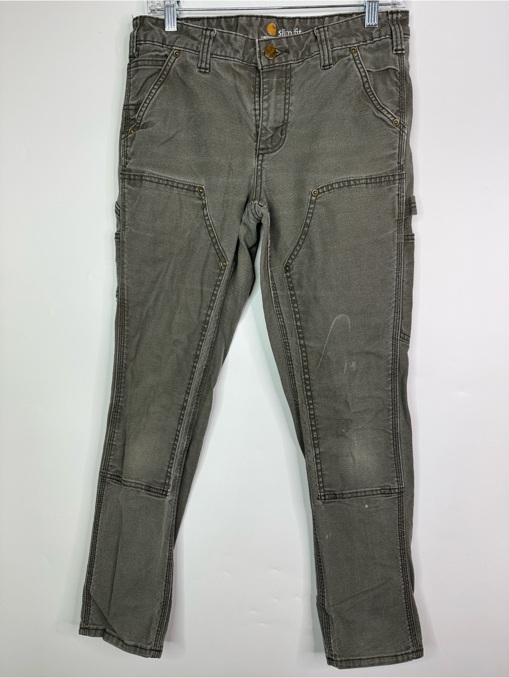 Carhartt 1889 Slim Double Front Dungaree Jeans Slim Fit 100723 316 Size 4 Short
